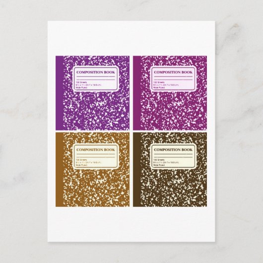 Carte Postale Livre de composition/Étudiant-Enseignant (Devant)