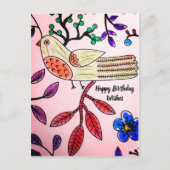 CARTE POSTALE LIVRE DE COULEUR ROSE ORANGE BLEU | (Devant)