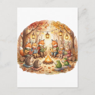 Carte Postale Livre de la forêt Coussin cottagecore de la forê