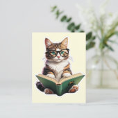 Carte Postale Livre de lecture Cat (Debout devant)