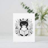 Carte Postale Livre de lecture de chat (Debout devant)