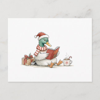 Carte Postale Livre de lecture de Noël de canard pour lecteur de