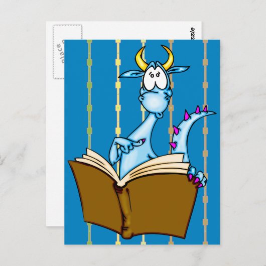 Carte Postale Livre de lecture Dragon (Devant / Derrière)