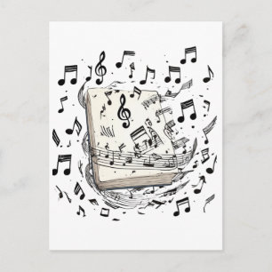 Carte Postale Livre de partitions de musique classique