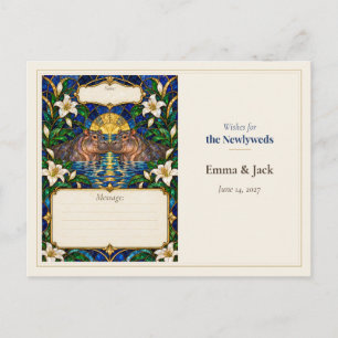 Carte Postale Livre de souhaits de mariage pour hippopotames
