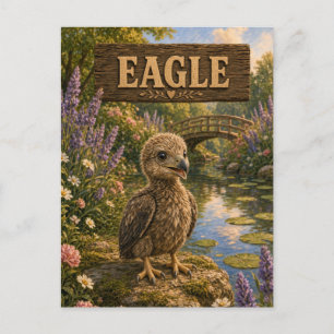 Carte Postale Livre d'histoires de bébé aigle mignon pour la nur