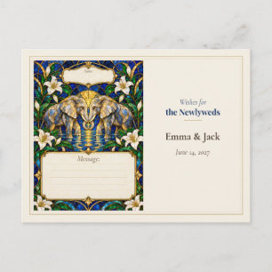 Carte Postale Livre d'or de mariage éléphant Vœux