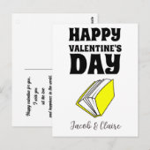 Carte Postale livre, Joyeuse Saint-Valentin personnaliser nom  (Devant / Derrière)