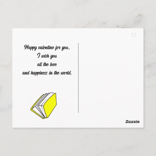 Carte Postale livre, Joyeuse Saint-Valentin personnaliser nom  (Dos)