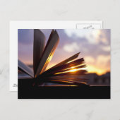 Carte Postale Livre ouvert et Sunset Photographie (Devant / Derrière)