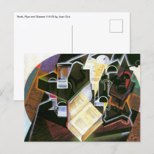 Carte Postale Livre, Pipe et Lunettes, Juan Gris, Cubisme Vintag