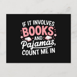 Carte Postale Livre & Pyjama Livre Humoristique Amateur de Lectu