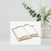 Carte Postale Livre vierge à ligne calligraphique marron (Debout devant)