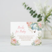 Carte Postale Livres à parapluies florales rose vertes pour bébé (Debout devant)