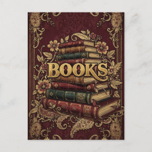 Carte Postale Livres Amoureux des Livres Écrivains Lecteurs Bibl