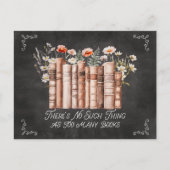 Carte Postale Livres avec fleurs et citation sur tableau noir (Devant)