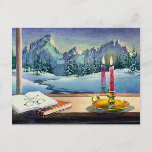 Carte Postale LIVRES & BOUGIES par SHARON SHARPE