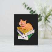 Carte Postale Livres - Chat et Livres Cadeau pour Amateur de Liv (Debout devant)