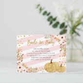 Carte Postale Livres Citrouilles en or rose pour bébé (Debout devant)