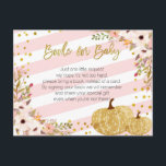 Carte Postale Livres Citrouilles en or rose pour bébé<br><div class="desc">Livres Citrouilles en or rose pour Baby CardAvec des rayures blanches roses et des confettis en or,  il est parfait pour compléter votre invitation de baby shower fille automne.</div>