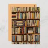 Carte Postale Livres dans la bibliothèque (Devant / Derrière)