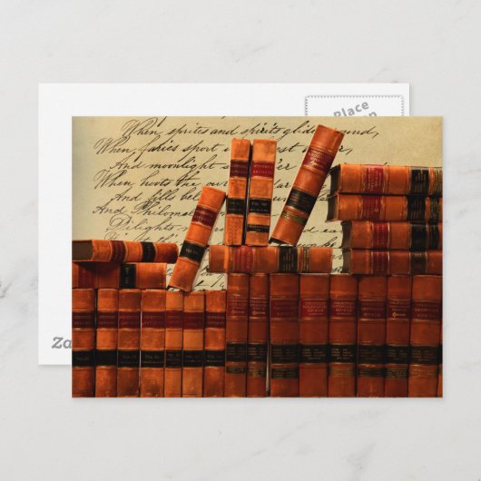 Carte Postale Livres en cuir anciens (Devant / Derrière)