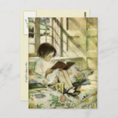 Carte Postale Livres en hiver par Jessie Willcox Smith (Devant / Derrière)