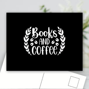 Carte Postale Livres et café