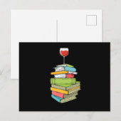 Carte Postale Livres Et Vin J'Aime Lire Livres (Devant / Derrière)