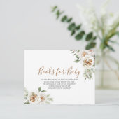 Carte Postale Livres floraux blancs d'hiver pour bébé (Debout devant)