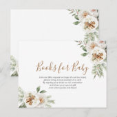 Carte Postale Livres floraux blancs d'hiver pour bébé (Devant / Derrière)