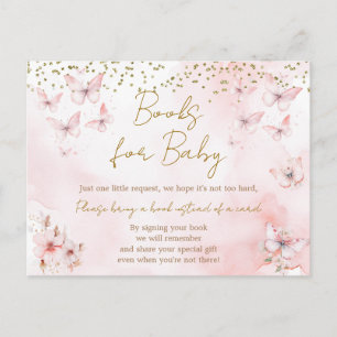 Carte Postale Livres pour bébé Pink Butterfly Baby Shower