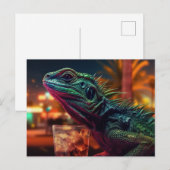 Carte Postale Lizard avec un verre (Devant / Derrière)