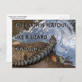 Carte postale Lizard plat - Mème Terre plate (Devant / Derrière)