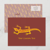 Carte Postale Lizard tribal Orange (Devant / Derrière)