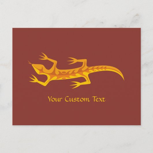 Carte Postale Lizard tribal Orange (Devant)