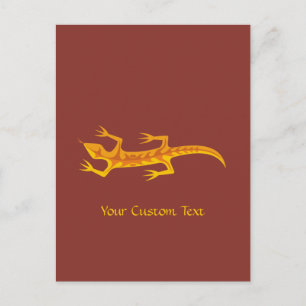 Carte Postale Lizard tribal Orange