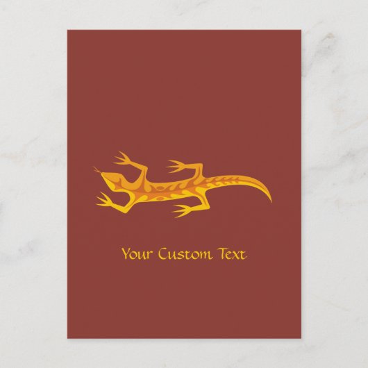 Carte Postale Lizard tribal Orange (Devant)
