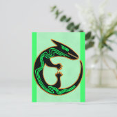 Carte Postale Lizard vert tribal unique (Debout devant)