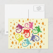 Carte Postale Lizards colorés (Devant / Derrière)