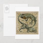 Carte Postale Lizards, conception pour un carrelage (avec papier (Devant / Derrière)