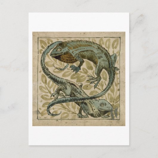 Carte Postale Lizards, conception pour un carrelage (avec papier (Devant)
