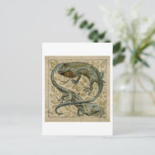 Carte Postale Lizards, conception pour un carrelage (avec papier (Debout devant)