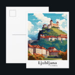 Carte Postale Ljubljana Slovénie Illustration du portrait de voy<br><div class="desc">Ljubljana Slovénie Vintage voyage d'art Portrait Peinture Illustration</div>