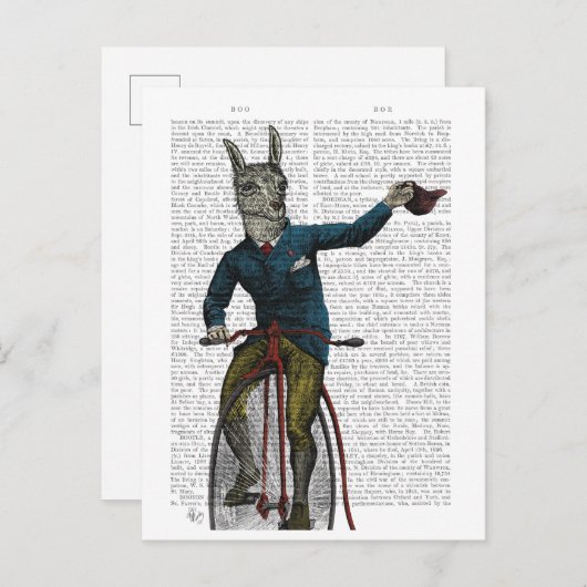 Carte Postale Llama à vélo (Devant / Derrière)