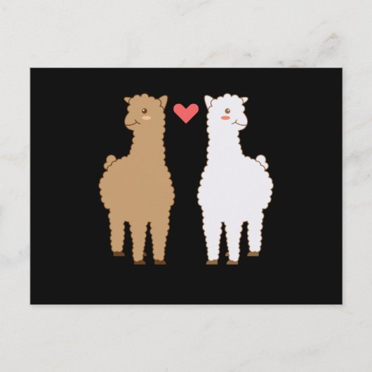 Carte Postale Llama Alpaca Llamas Alpacas Création d'animaux dou (Devant)