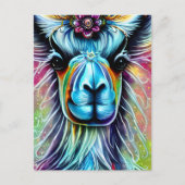 Carte postale Llama colorée (Devant)