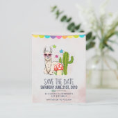 Carte Postale Llama cool en lunettes de soleil en forme de cœur (Debout devant)