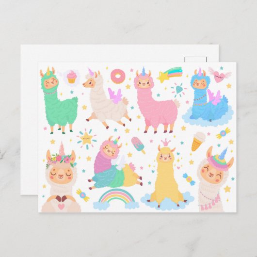 Carte Postale Llama Corns (Devant / Derrière)