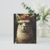 Carte Postale Llama de Noël (Debout devant)